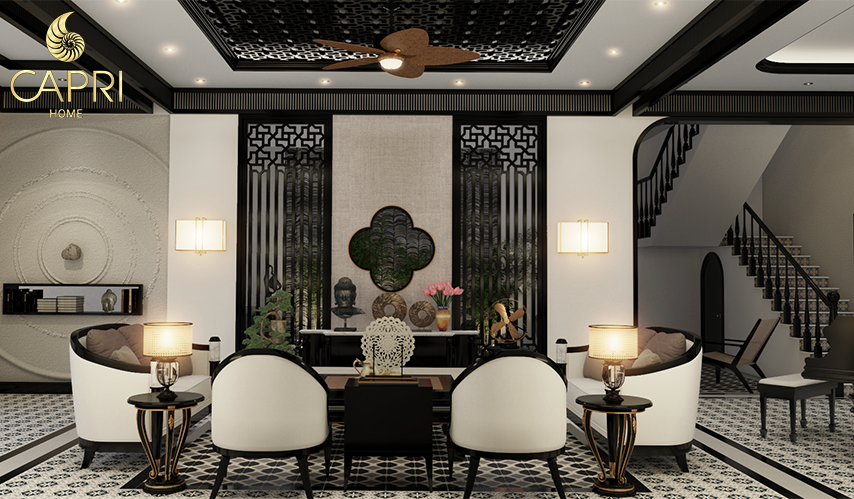 Thiết kế nội thất villa indochine