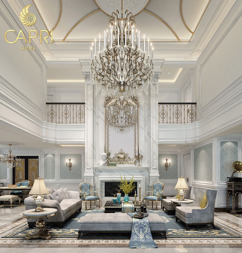 Phòng Khách Thông Tầng Cổ Điển